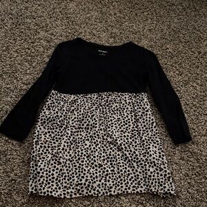 Old Navy Black and Leopard Print Dress